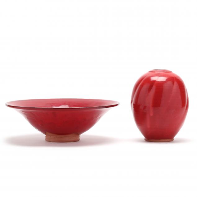 ben-owen-iii-nc-b-1968-two-red-glazed-vessels