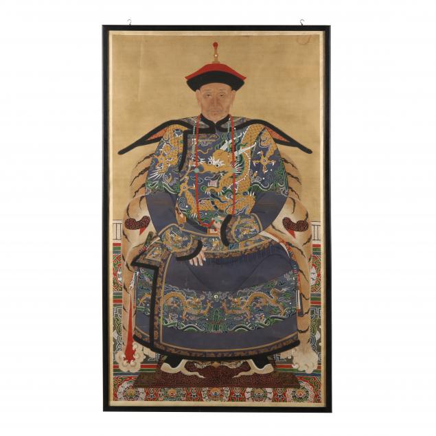 an-impressive-chinese-ancestor-portrait-on-silk