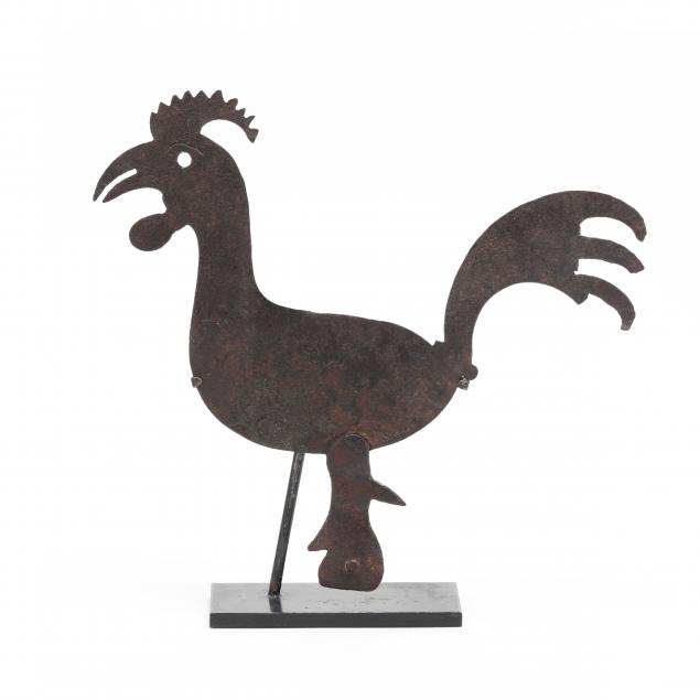 a-cut-out-sheet-metal-figure-of-a-rooster