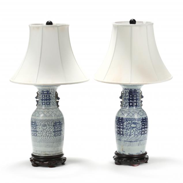 a-pair-of-tall-chinese-blue-and-white-double-happiness-vase-lamps