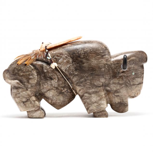 xavier-bear-romero-american-b-1958-large-carved-stone-buffalo