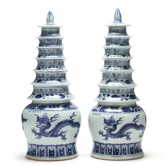 a-pair-of-chinese-ming-style-pagoda-jars-with-covers