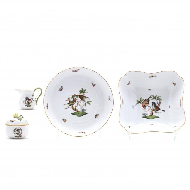 herend-i-rothschild-bird-i-tableware-four-pieces