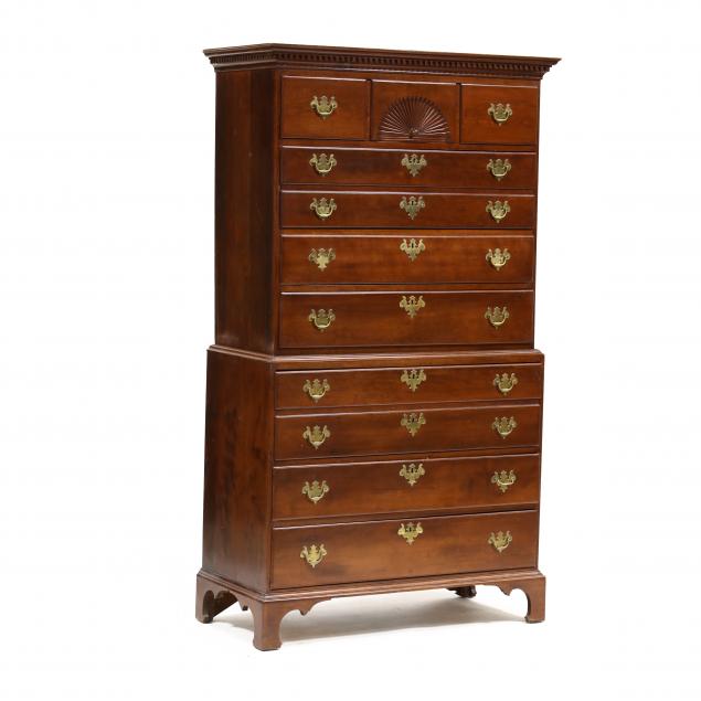 new-england-chippendale-cherry-chest-on-chest
