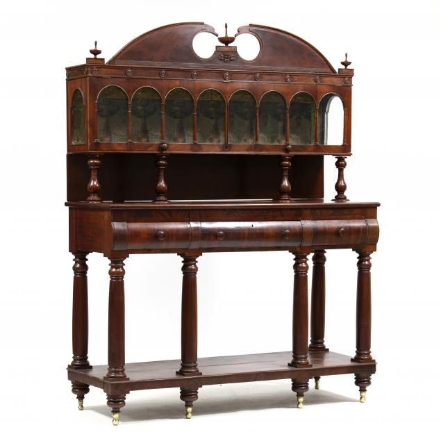 an-unusual-mid-atlantic-late-classical-mahogany-sideboard-and-china-cabinet