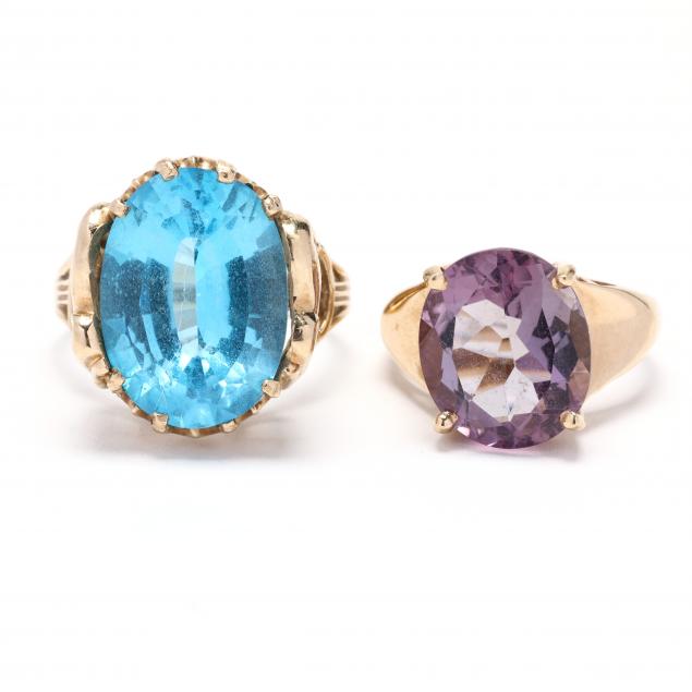 two-gold-and-gem-set-rings