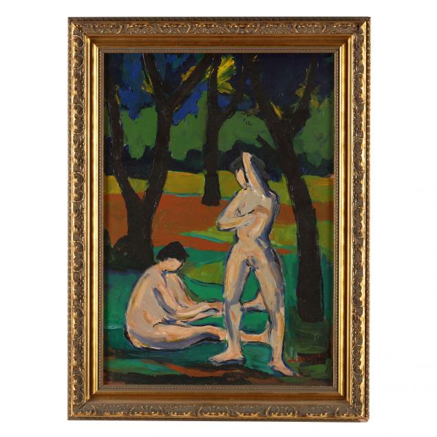 maxim-bugzester-ukrainian-1910-1978-two-nudes-in-the-forest