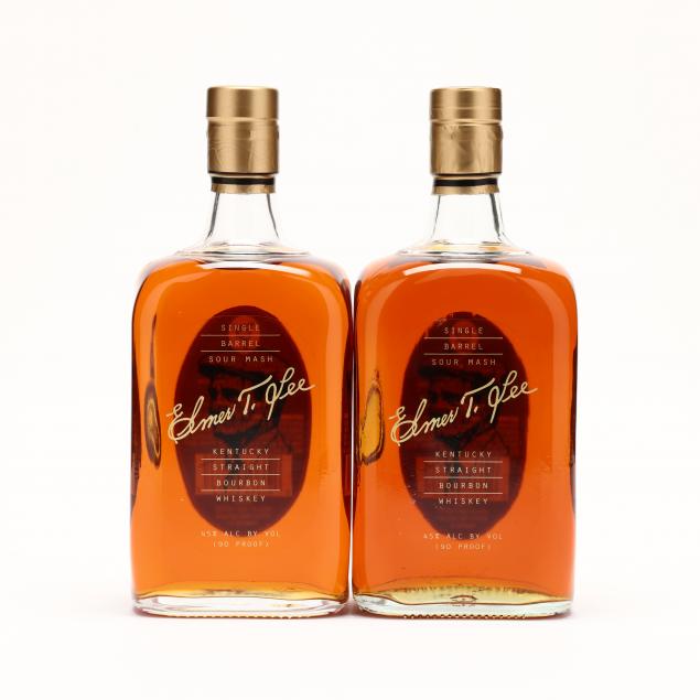 elmer-t-lee-bourbon-whiskey-in-glass-decanter-bottles