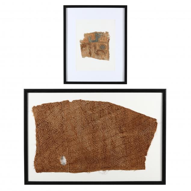 two-painted-woven-pre-columbian-andean-textile-fragments