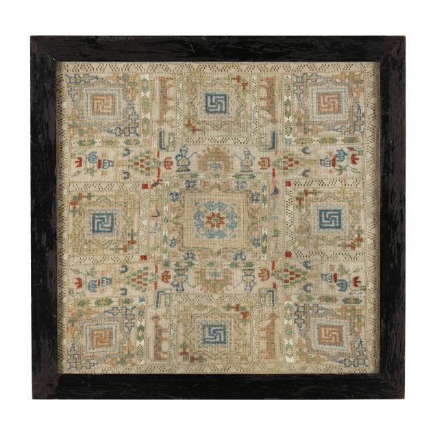 18th-century-framed-open-work-needlework-sampler