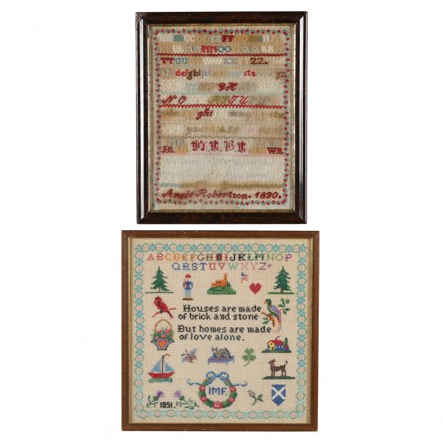two-framed-cross-stitch-samplers