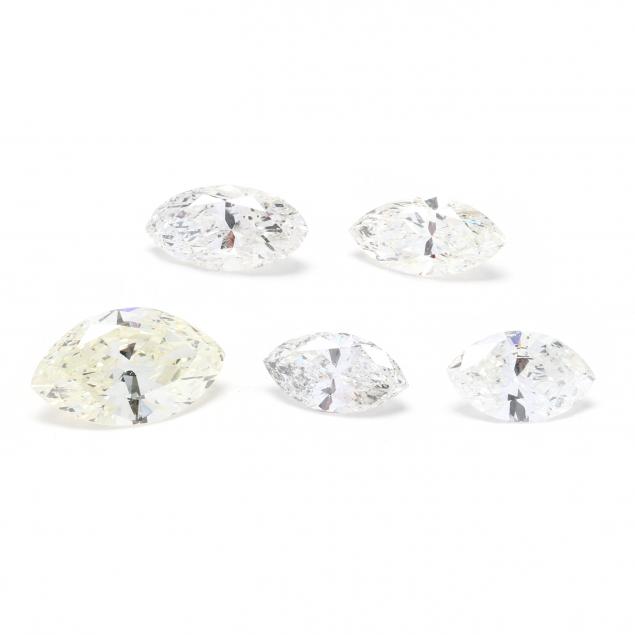 five-loose-marquise-cut-diamonds