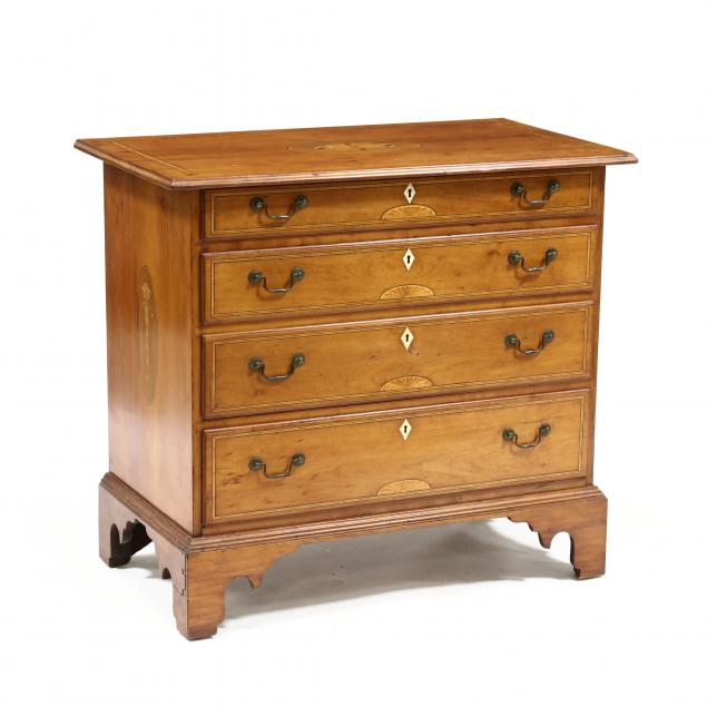 new-england-chippendale-inlaid-cherry-chest-of-drawers