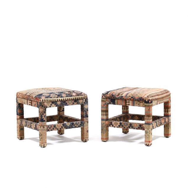pair-of-kilim-upholstered-stools