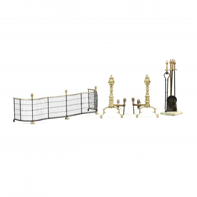 assembled-chippendale-brass-fireplace-suite