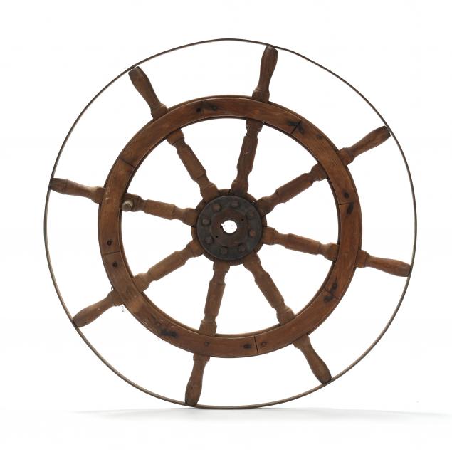vintage-wood-and-brass-ship-s-wheel