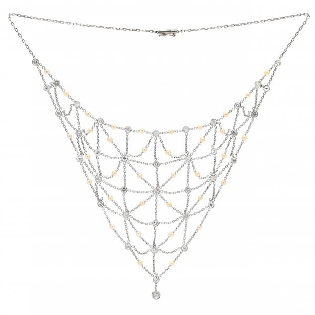 platinum-pearl-and-diamond-bib-necklace