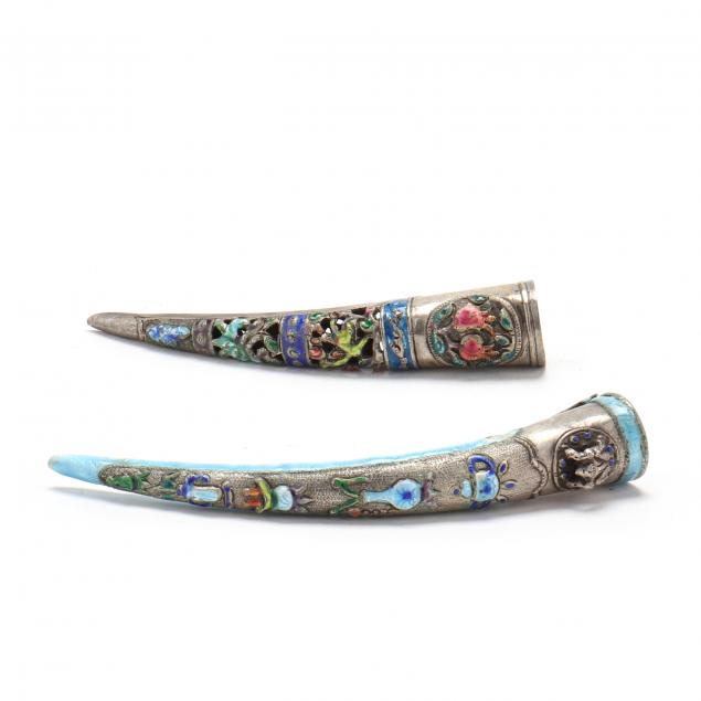 pair-of-enameled-chinese-silver-finger-nail-guards