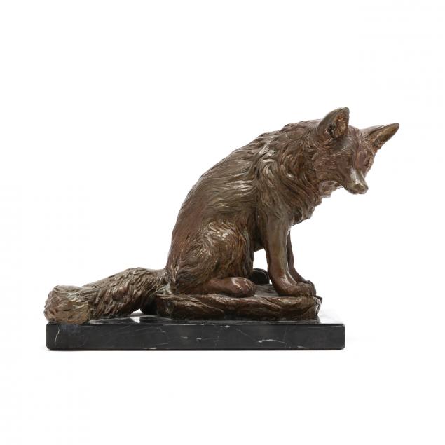 american-school-20th-century-bronze-seated-fox