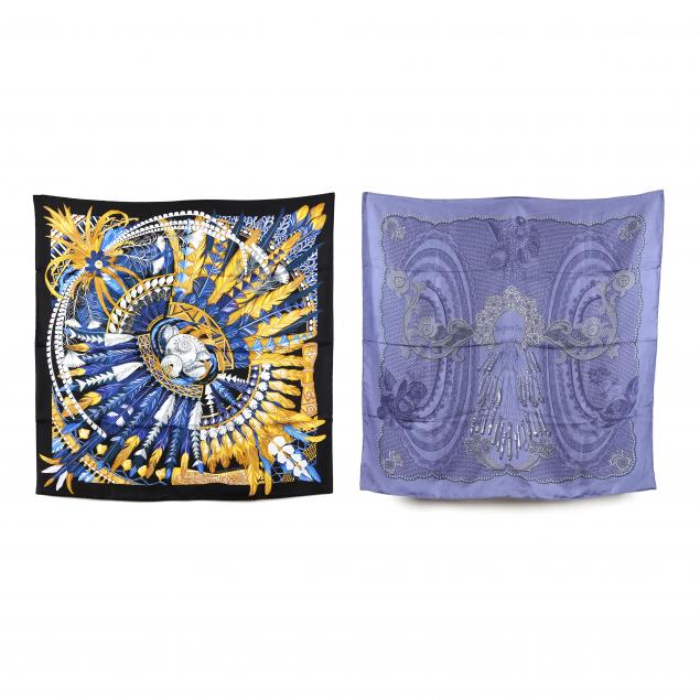 two-hermes-silk-scarves
