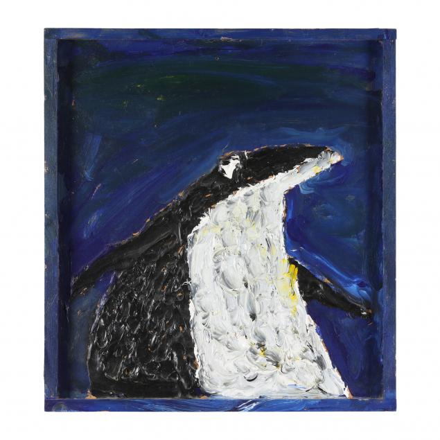 clyde-jones-nc-b-1938-folk-art-painting-of-a-penguin