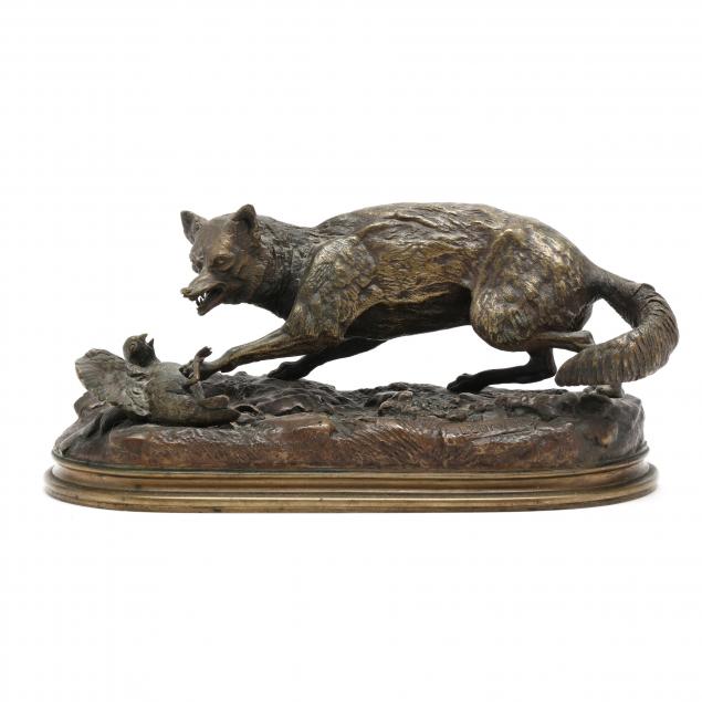 lambert-alexandre-leonard-french-1821-1877-bronze-group-of-fox-with-prey