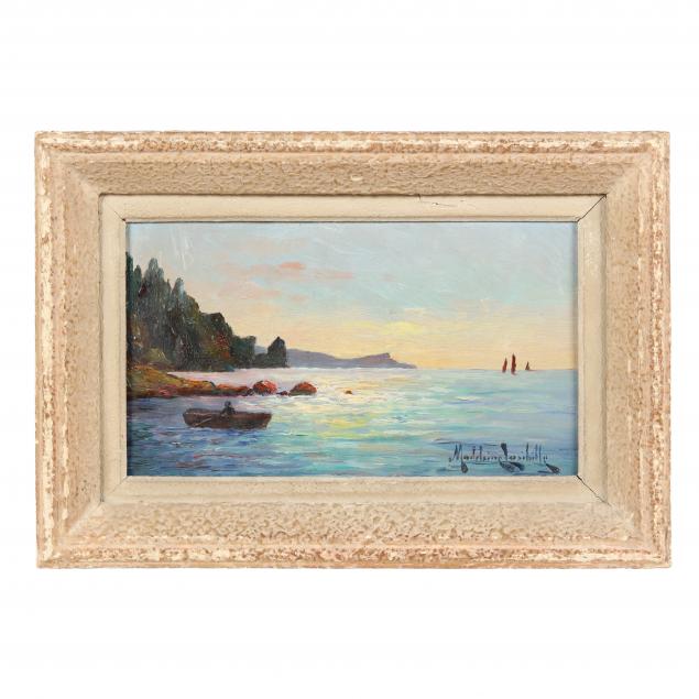 madeliene-lasibille-french-b-1879-sunset-along-the-coastline