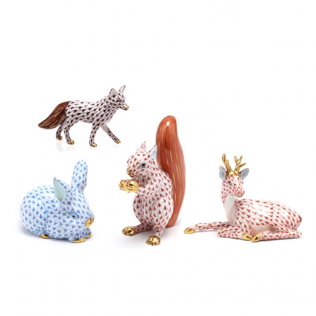 four-herend-fishnet-woodland-animals