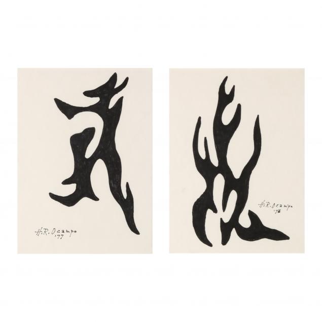 hernando-ruiz-ocampo-philippines-1911-1978-pair-of-abstract-drawings