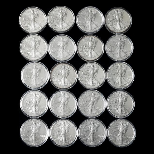 twenty-20-bu-american-eagle-1-oz-silver-bullion-coins