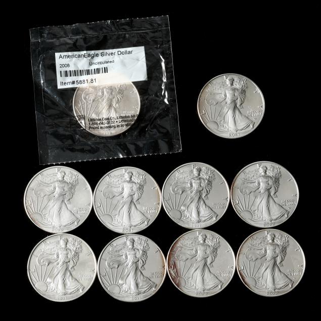 ten-10-bu-american-eagle-1-oz-silver-bullion-coins