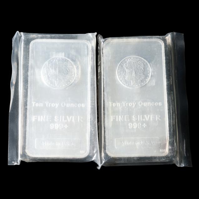 twenty-troy-ounces-of-999-fine-silver-in-two-ten-ounce-bars