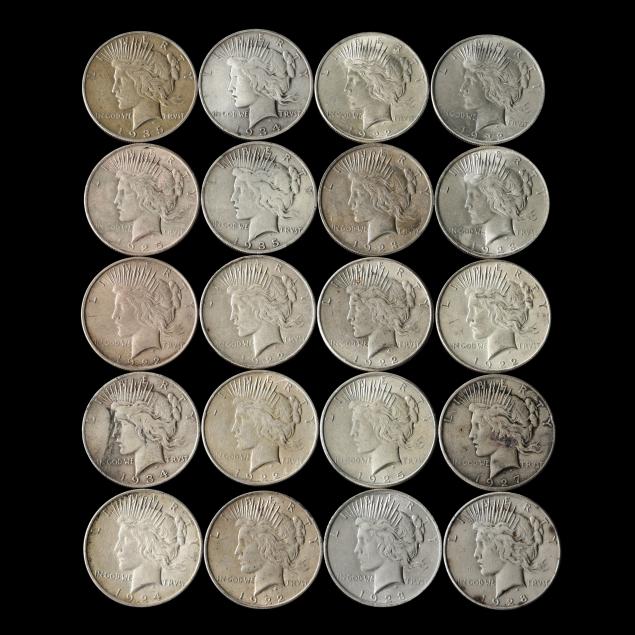 mixed-roll-of-20-peace-dollars-with-some-better-date-coins