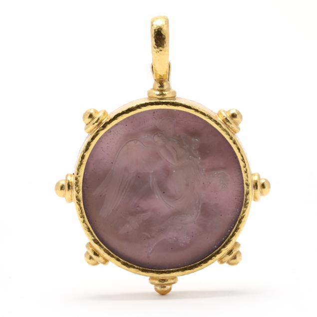 gold-and-venetian-glass-intaglio-pendant-enhancer-elizabeth-locke