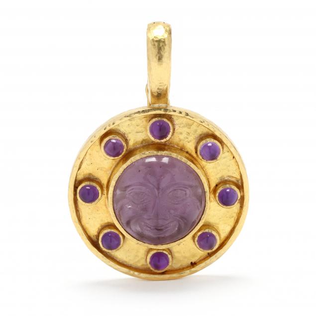 gold-and-gem-set-venetian-glass-intaglio-pendant-enhancer-elizabeth-locke