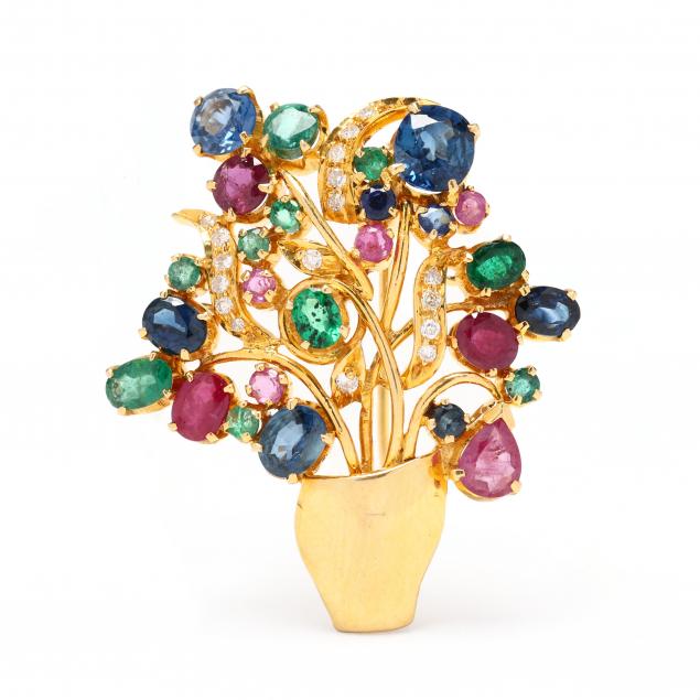 gold-and-gem-set-flower-basket-motif-brooch