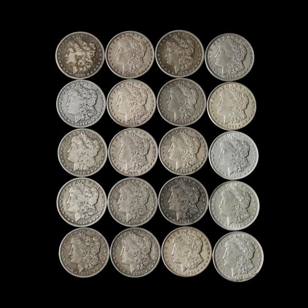 investor-roll-of-twenty-20-mostly-circulated-morgan-silver-dollars