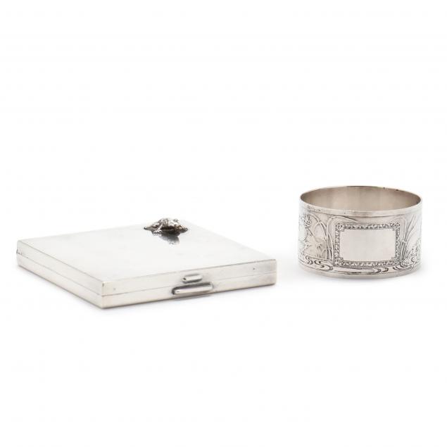 two-sterling-silver-items-with-frog-motifs-including-georg-jensen