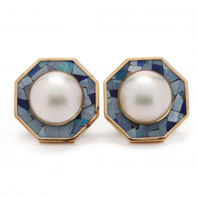 gold-pearl-and-inlaid-opal-earrings