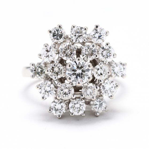 white-gold-and-diamond-cluster-ring