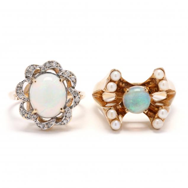 two-gold-and-opal-rings