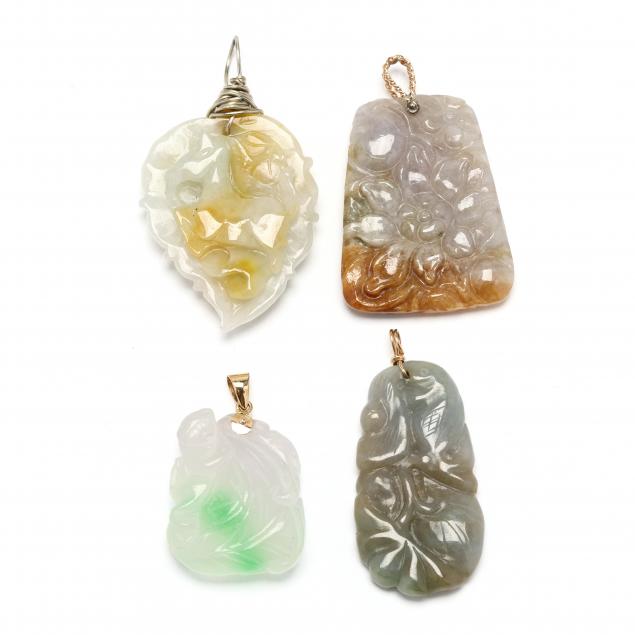 four-carved-hardstone-pendants