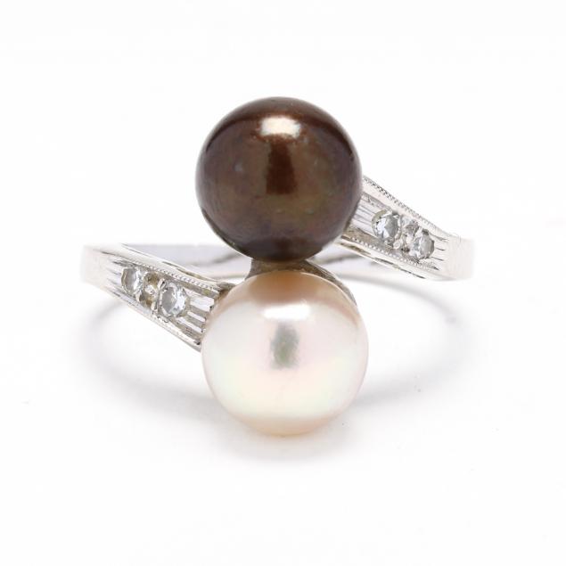white-gold-pearl-and-diamond-bypass-ring