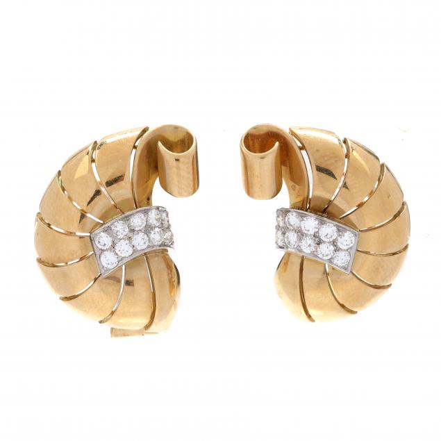 retro-bi-color-gold-and-diamond-earrings