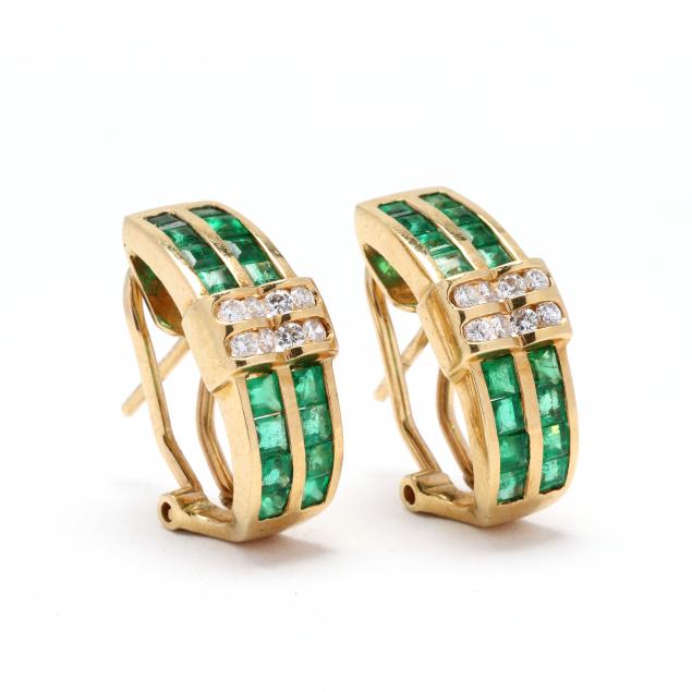 gold-diamond-and-emerald-earrings