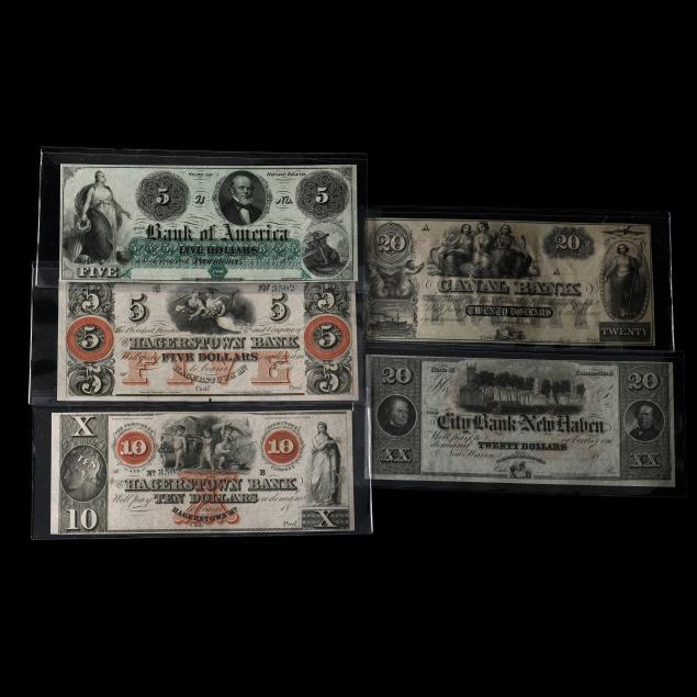 four-4-crisp-uncirculated-obsolete-19th-century-banknotes