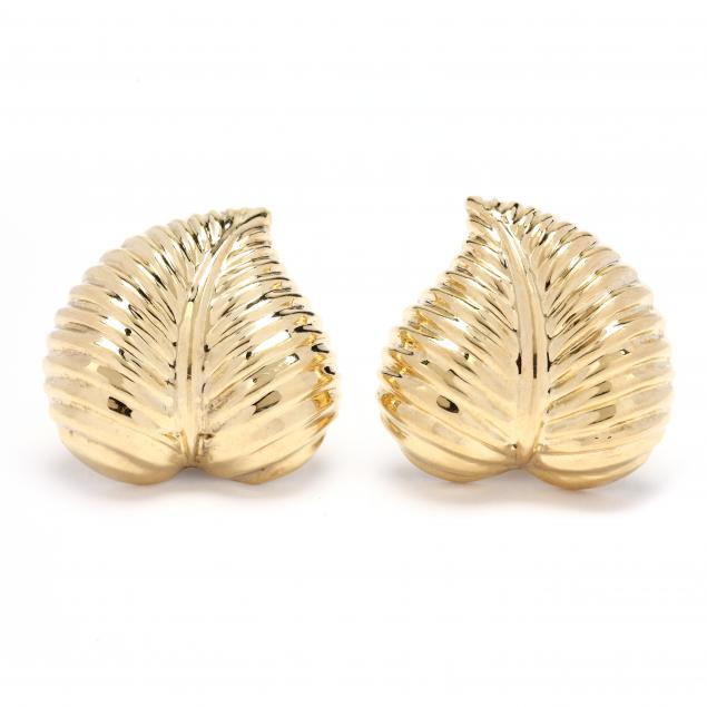 pair-of-gold-foliate-motif-earrings-italy