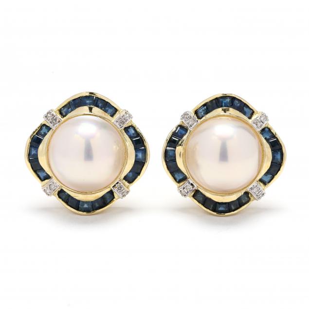 pair-of-gold-mabe-pearl-sapphire-and-diamond-earrings