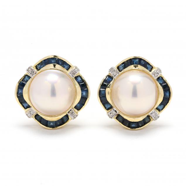 pair-of-gold-mabe-pearl-sapphire-and-diamond-earrings