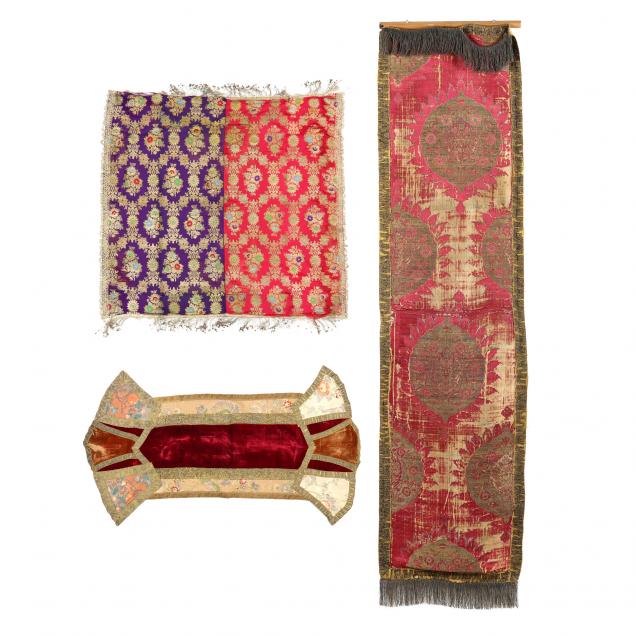 three-silk-and-metal-brocade-textile-pieces
